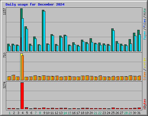 Daily usage for December 2024